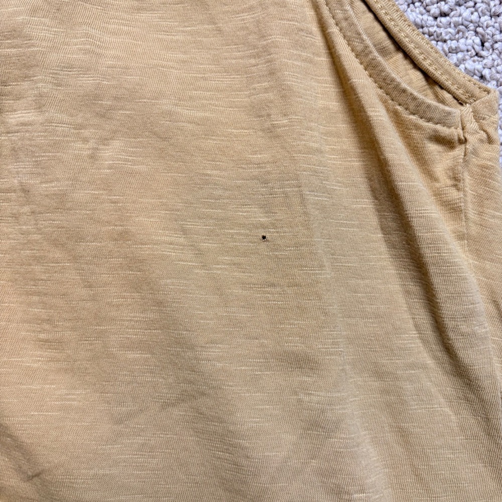 Kuhl Womens Mustard Yellow Embroidered V-Neck Sleeveless Slub Jersey Top Size M - Picture 5 of 8